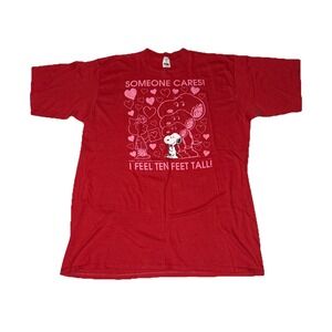 Vintage 1970s Snoopy T-Shirt XL One Size Fits All RARE Men's Red Artex USA MADE
